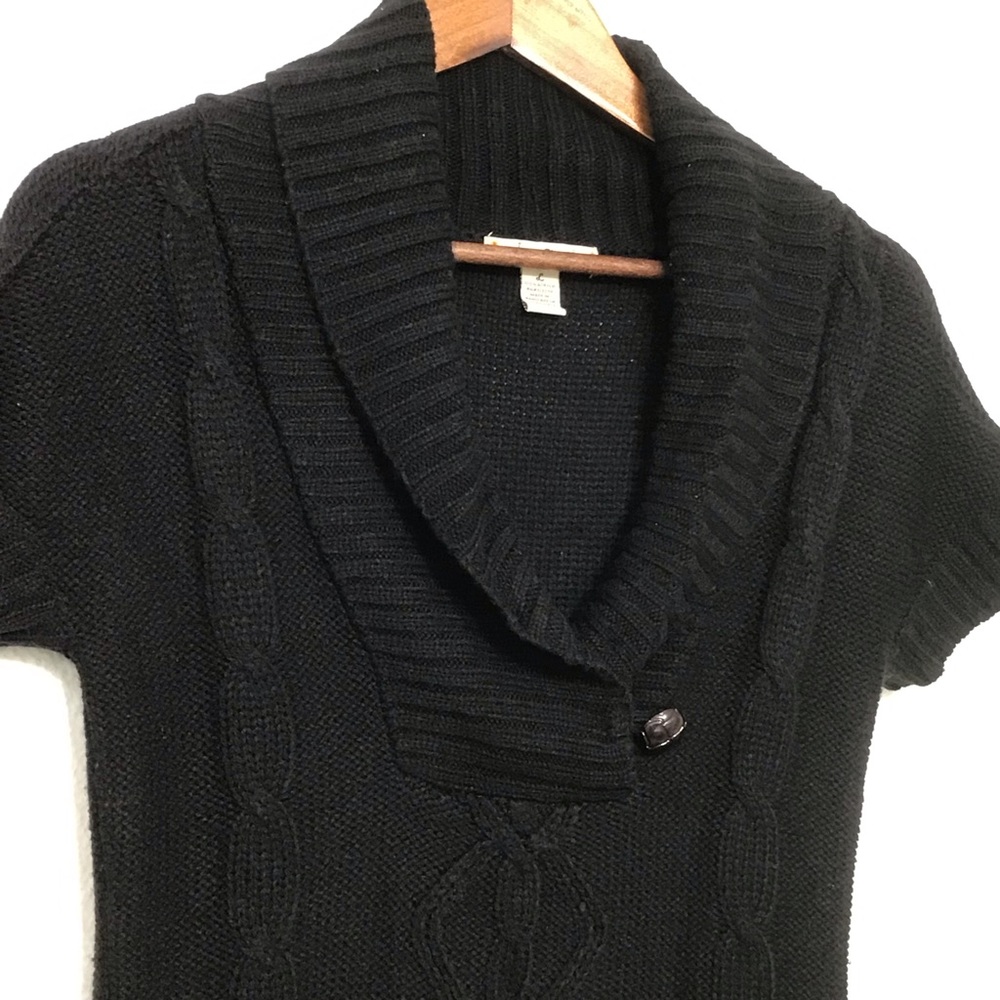 LOVE CHANGE Women’s Black Knitted Short Slv Dress - Picture 2 of 7